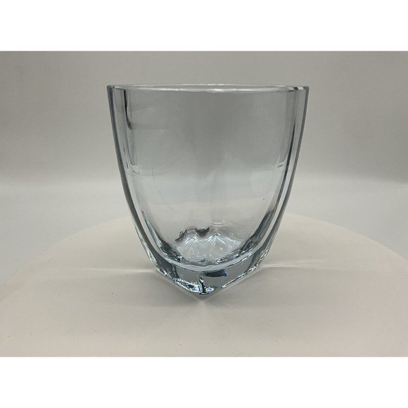 Vtg Strombergshyttan Swedish Art Glass Crystal Vase Blue Hue Artist Signed MCM - Picture 12 of 16